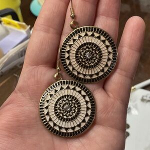 Bohemian Round Earrings with Intricate Design